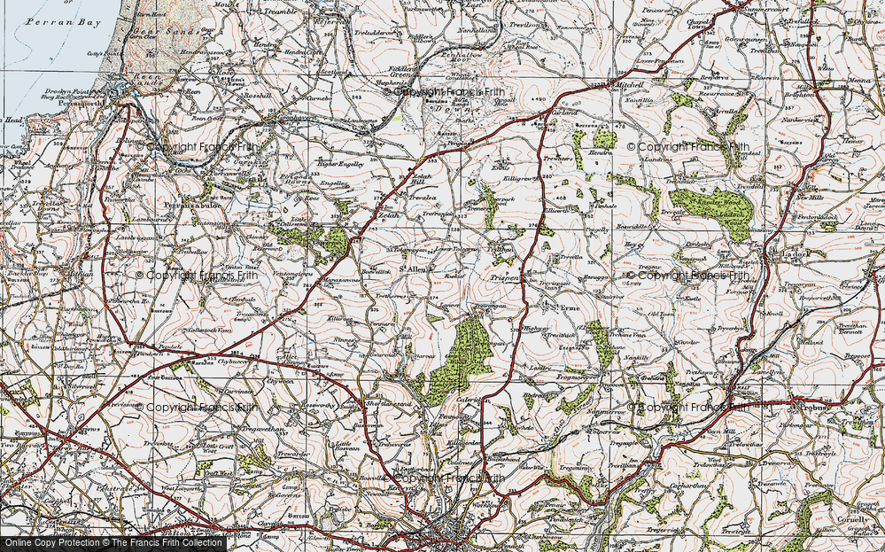 Old Map of St Allen, 1919 in 1919