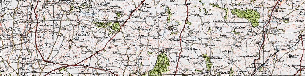 Old map of Lanner Barton in 1919