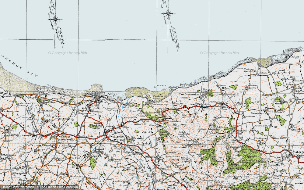 Old Map of Historic Map covering Blue Ben in 1919