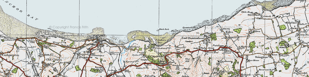Old map of St Audrie's Bay in 1919