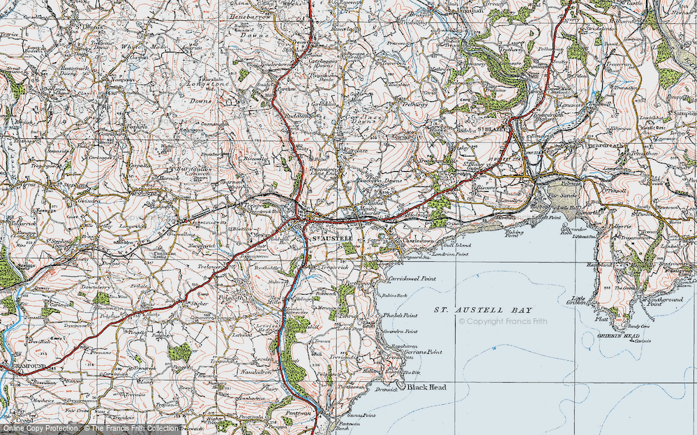 map of st austell Map Of St Austell 1919 Francis Frith map of st austell