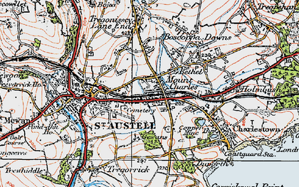 Old map of St Austell in 1919