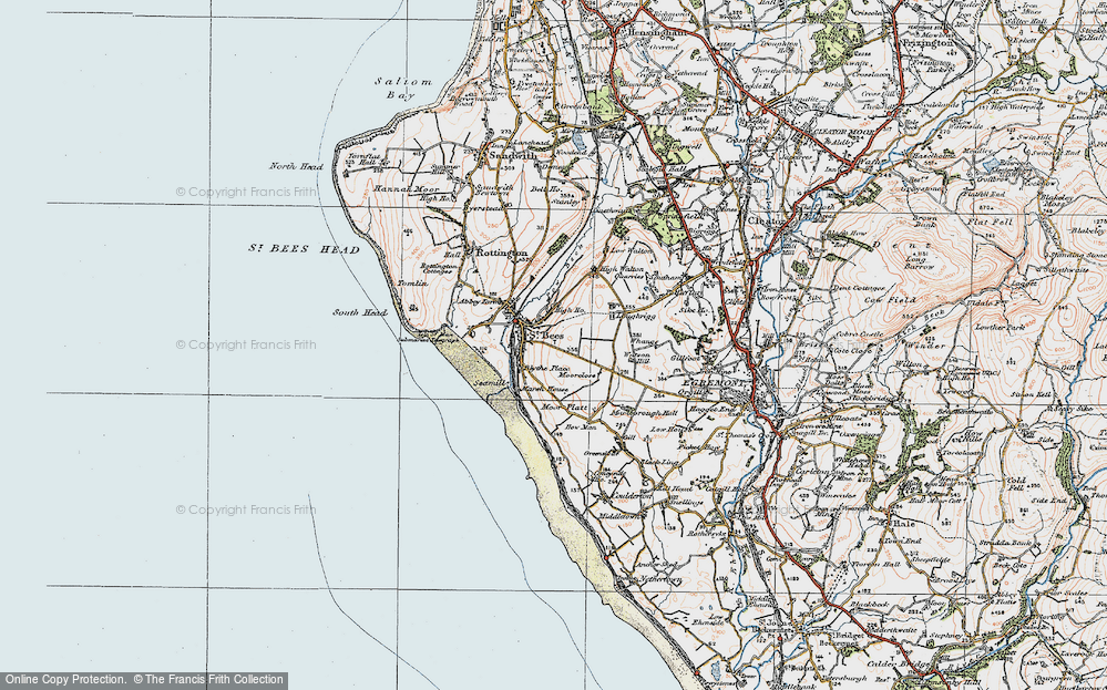 Old Map of St Bees, 1925 in 1925