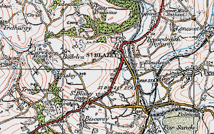 Old map of St Blazey in 1919