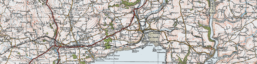 Old map of St Blazey Gate in 1919