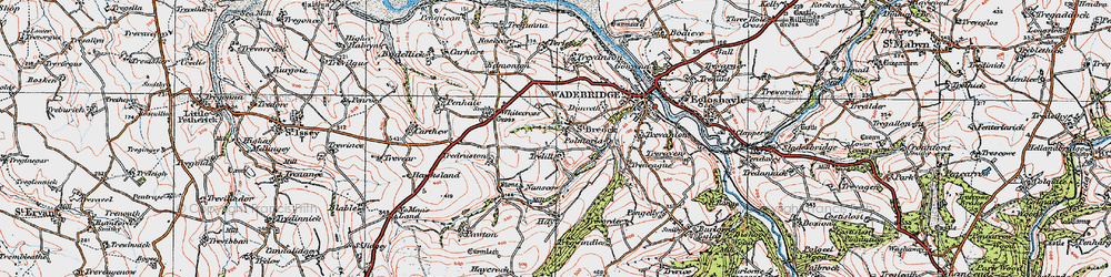 Old map of St Breock in 1919