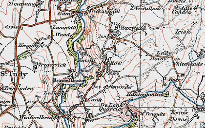 Old map of St Breward in 1919