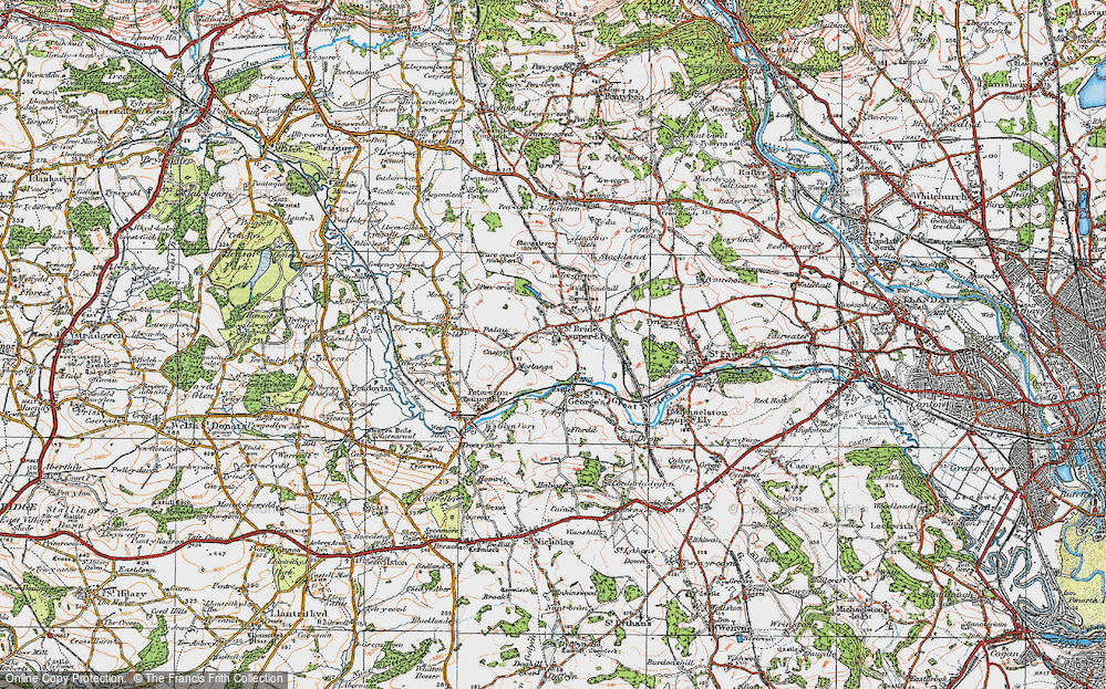 Old Map of St Bride's-super-Ely, 1919 in 1919