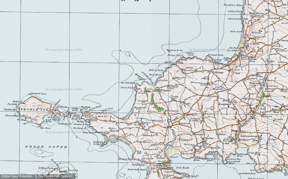 Old Map of St Brides, 1922 in 1922