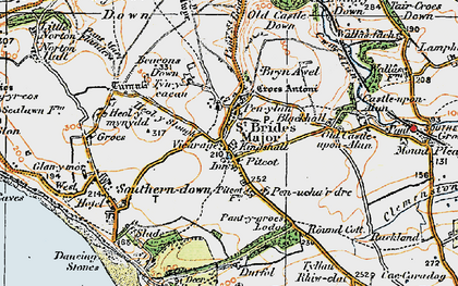 Old map of St Brides Major in 1922