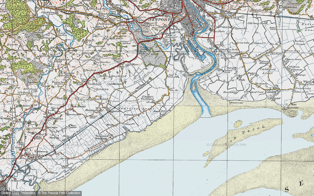 Old Map of St Brides Wentlooge, 1919 in 1919
