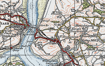 Old map of St Budeaux in 1919