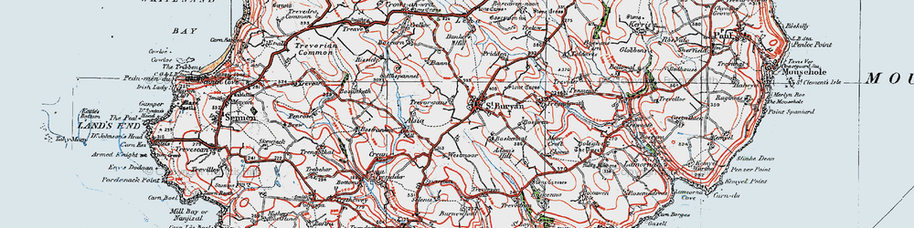 Old map of Boskennal in 1919