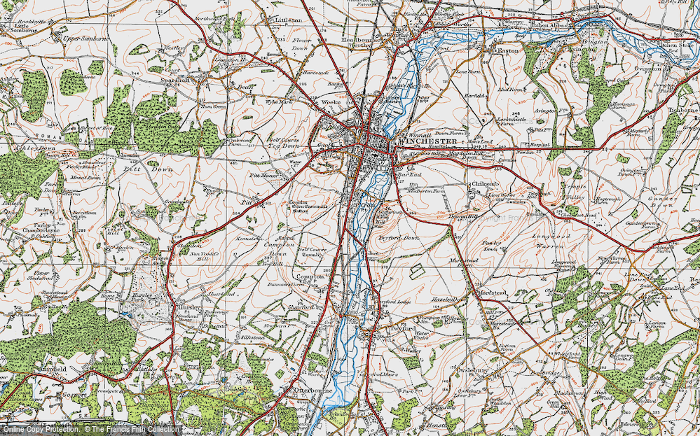 Old Map of St Cross, 1919 in 1919