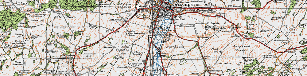 Old map of St Cross in 1919