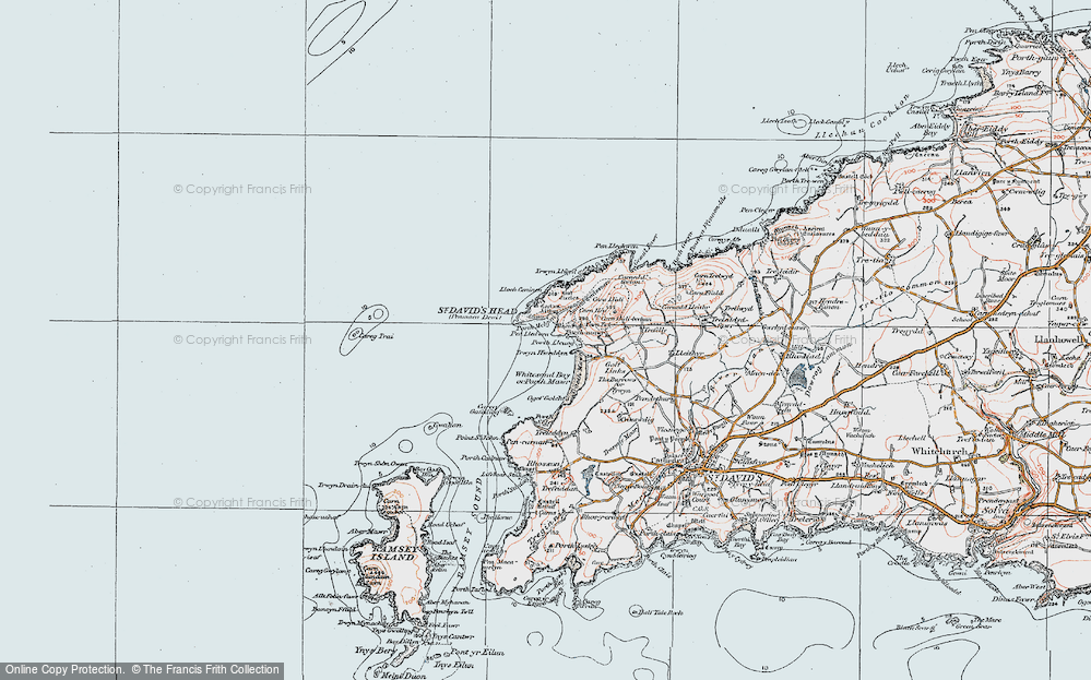 Old Map of Historic Map covering Carn Hen in 1922
