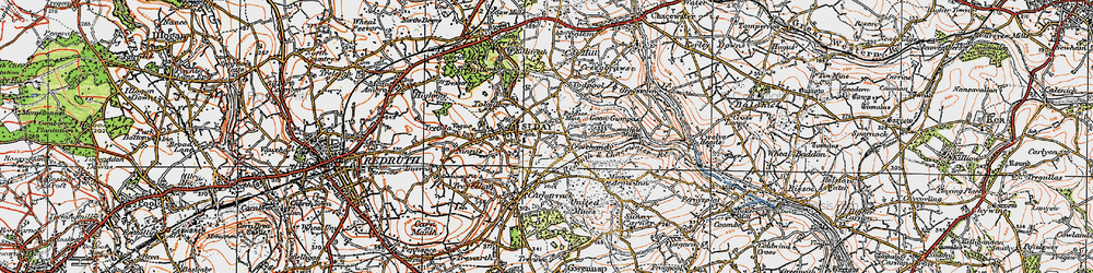 Old map of St Day in 1919