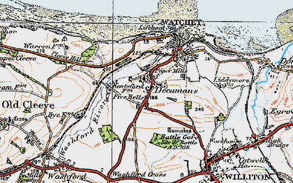 Old map of St Decumans in 1919