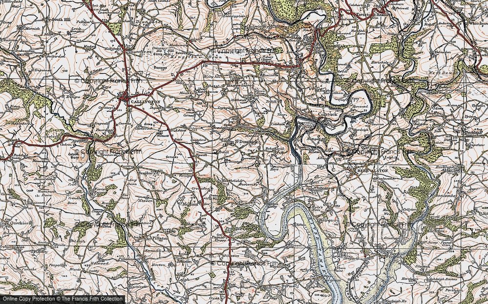 Old Map of Historic Map covering Burraton in 1919