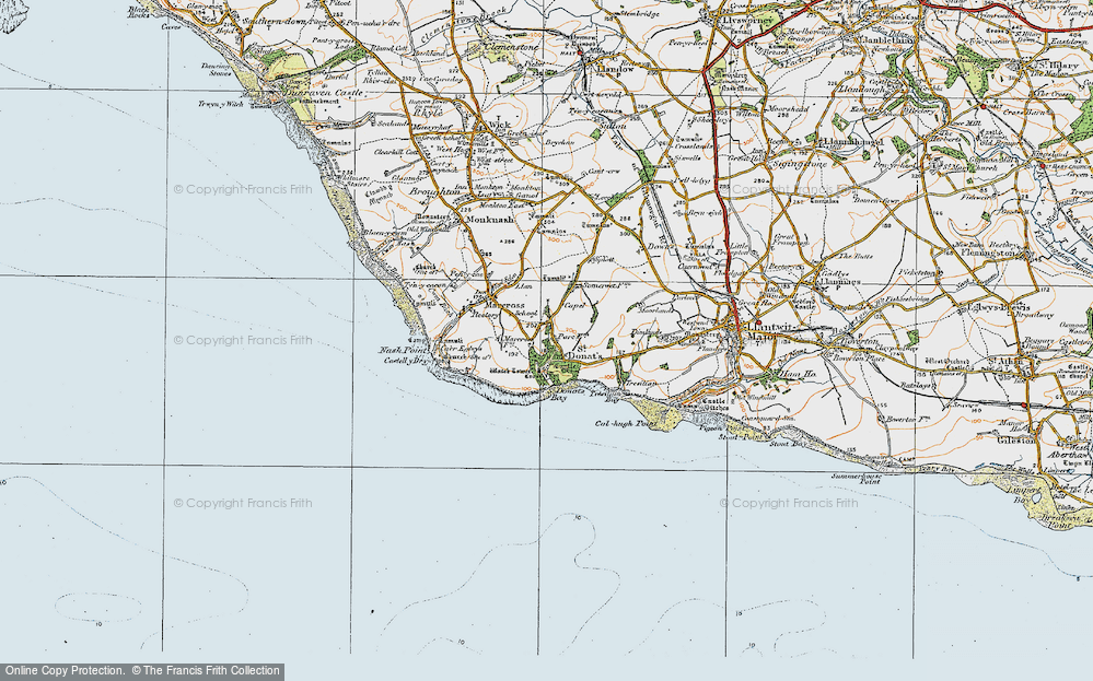 Old Map of St Donat's, 1922 in 1922