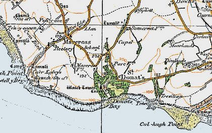 Old map of St Donat's in 1922