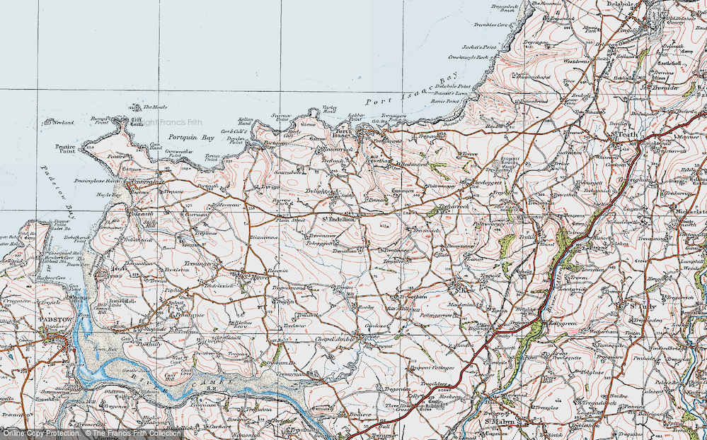 Old Map of St Endellion, 1919 in 1919