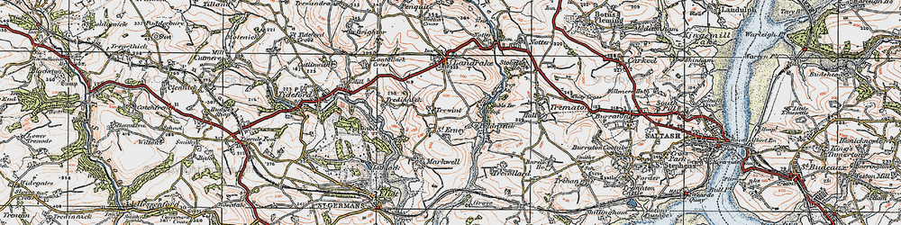 Old map of St Erney in 1919
