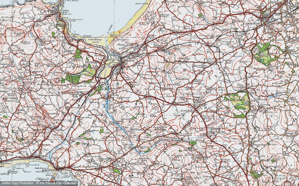 Historic Ordnance Survey Map of St Erth Praze, 1919