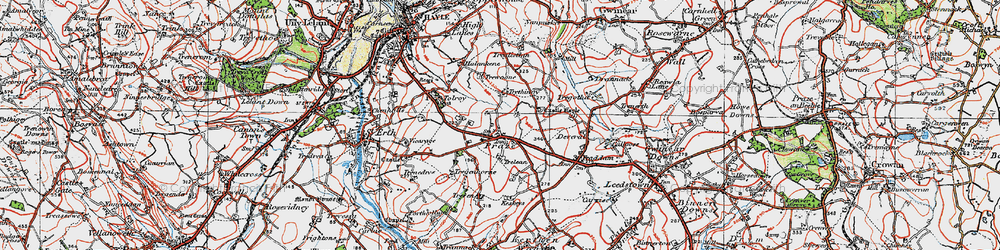Old map of St Erth Praze in 1919