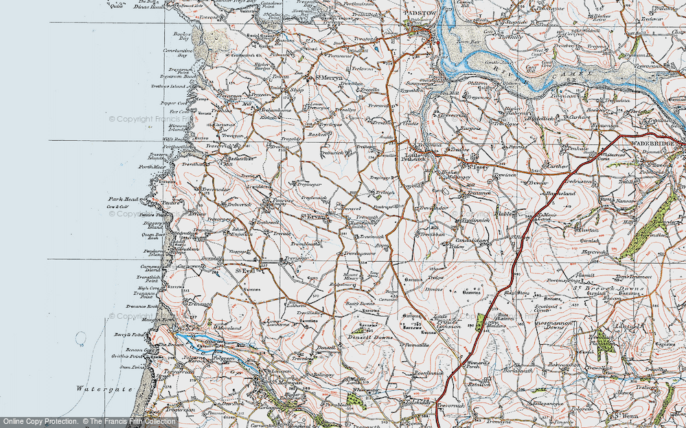 Old Map of St Ervan, 1919 in 1919