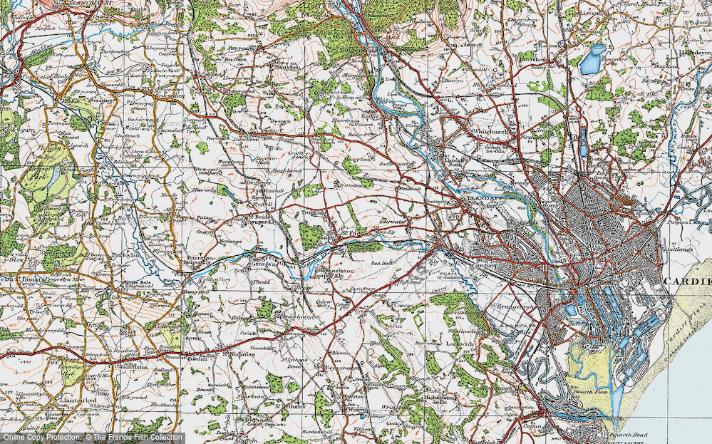 Old Map of St Fagans, 1919 in 1919