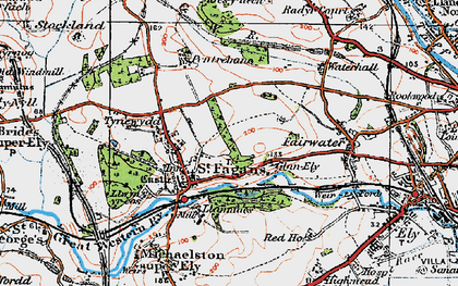 Old map of St Fagans in 1919