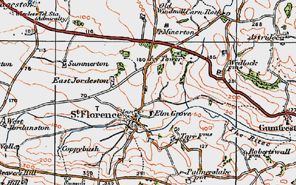 Old map of St Florence in 1922