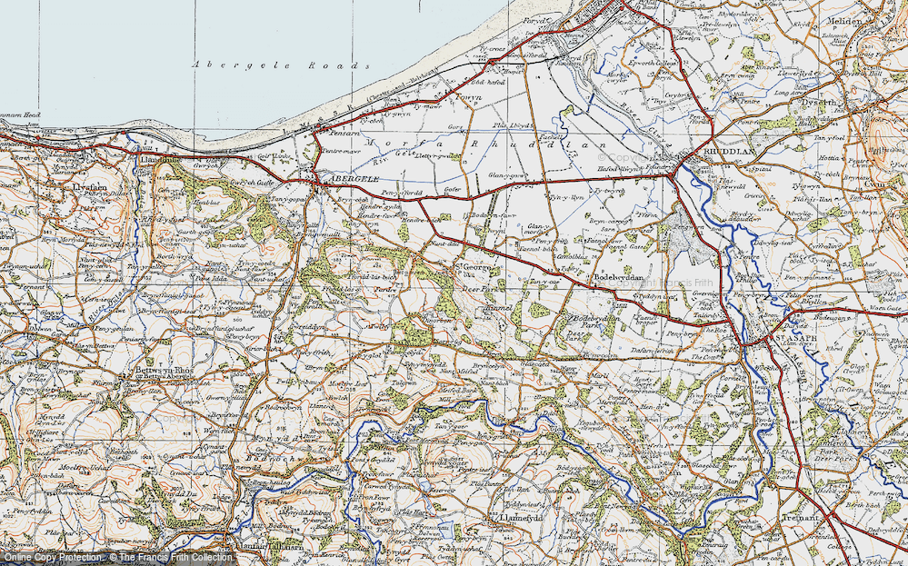 Old Map of Historic Map covering Bodoryn Fawr in 1922