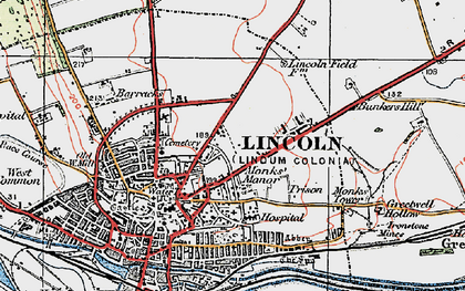 Old map of St Giles in 1923