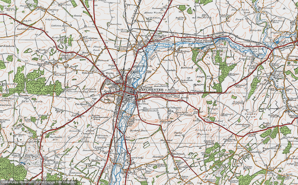 Old Map of St Giles's Hill, 1919 in 1919