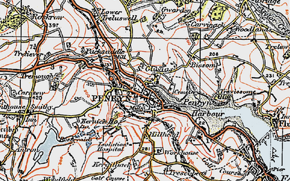 Old map of St Gluvias in 1919