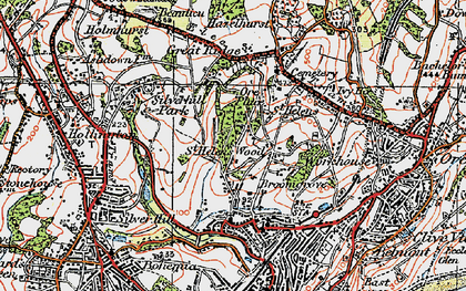 Old map of St Helen's Wood in 1921