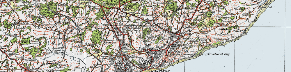 Old map of St Helen's Wood in 1921