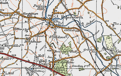 Old map of St Helena in 1921
