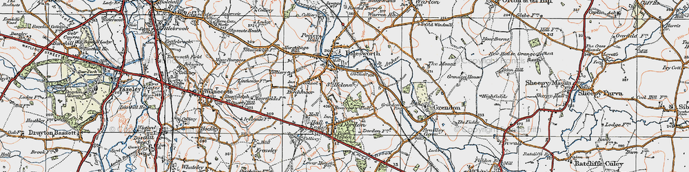 Old map of St Helena in 1921