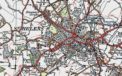 Old map of St Helens in 1923