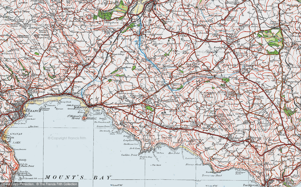 Old Map of Historic Map covering Ennys in 1919