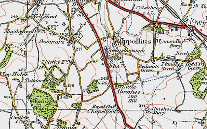 Old map of St Ibbs in 1919