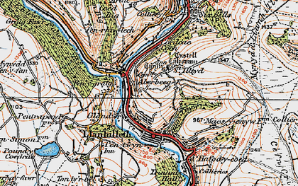 Old map of St Illtyd in 1919