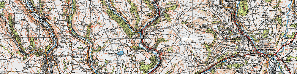 Old map of St Illtyd in 1919