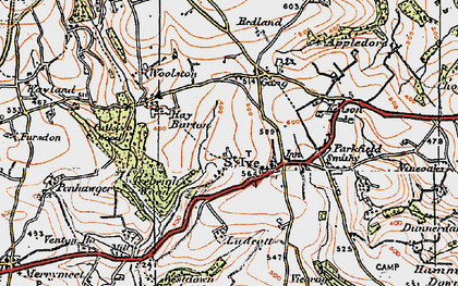Old map of St Ive in 1919