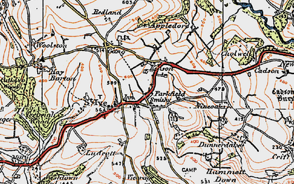 Old map of St Ive Cross in 1919