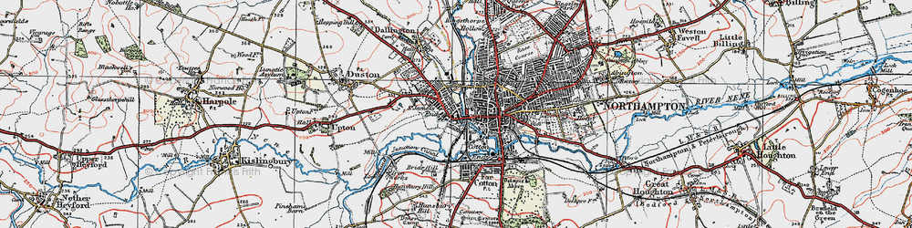 Old map of St James's End in 1919