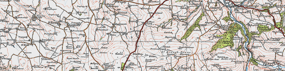 Old map of St Jidgey in 1919
